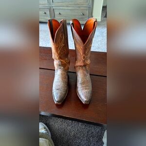 Lucchense Women's lizard cowboy boots